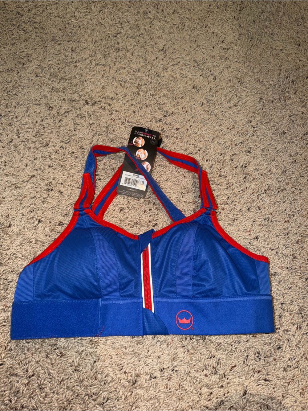 Blue & Red Women's Sport Bra - Athletic Support